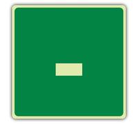 V Safety Glow In The Dark Dash Label - Cartello verde - 200 x 200 mm - Realizzato in plastica rigida Double Glow - Segnaletica di sicurezza professionale - Made in Britain