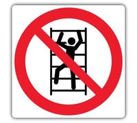 V Safety Glow In The Dark Do Not Climb On Racking Sign - 150 x 150 mm - Plastica rigida standard Glow - Segnaletica di divieto - Made in Britain