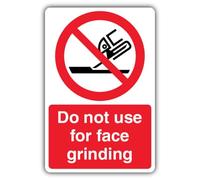 V Safety Glow In The Dark Do Not Use For Face Grinding Sign - 400 x 600 mm - Plastica rigida Glow Standard Glow - Segnaletica di divieto - Made in Britain