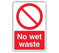 V Safety Glow In The Dark No Wet Waste Sign - 150 x 200 mm - vinile autoadesivo standard Glow - Segnaletica di divieto - Made in Britain