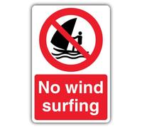 V Safety Glow In The Dark No Wind Surfing Sign - 400 x 600 mm - Plastica rigida standard Glow - Segnaletica di divieto - Made in Britain