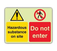 V Safety Hazardous Substance On Site - Cartello "Do Not Enter", 300 x 225 | Vinile autoadesivo fosforescente al buio, con doppia luce, per divieto di segnaletica - Made in Britain