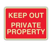 V Safety Keep Out - Cartello di proprietà privata, 600 x 450 mm | Vinile autoadesivo fosforescente al buio, con doppia luce, per divieto di segnaletica - Made in Britain