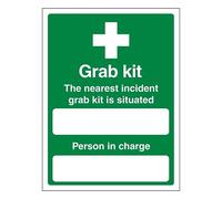 V Safety - Kit di afferrare gli incidenti con scritta "The Nearest Incident Grab Is Situation", verticale, 300 x 400 mm, vinile autoadesivo
