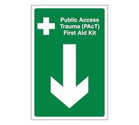 V Safety - Kit di pronto soccorso per trauma di accesso pubblico (PAct), freccia giù, 450 x 600 mm, 3 mm, in alluminio composito