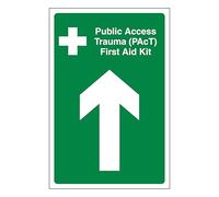 V Safety - Kit di pronto soccorso per trauma di accesso pubblico (PAct), freccia verso l'alto, 450 x 600 mm, 3 mm, in alluminio composito