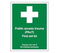 V Safety - Kit di pronto soccorso per traumi di accesso pubblico, approvato da organismi antiterrorismo, 300 x 400 mm, in plastica rigida da 2 mm