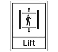 V Safety Lift 150 x 200 mm - 2 mm cartello di sicurezza in plastica rigida super resistente