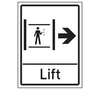 V Safety Lift Arrow Right 150 x 200 mm - Glow in the Dark autoadesivo vinile segnale di sicurezza