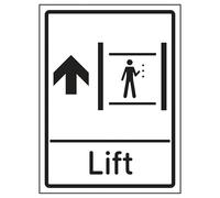 V Safety Lift Arrow Up 150 x 200 mm - Glow in the Dark vinile autoadesivo segnale di sicurezza