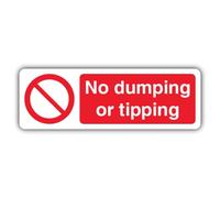 V Safety No Dumping or Tipping Sign - 600 x 200 mm - plastica rigida super resistente 2 mm - Segnaletica di divieto - Made in Gran Bretagna