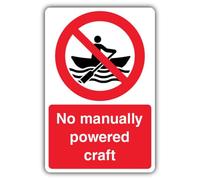 V Safety No Manually Powered Craft Sign - 150 x 200 mm - vinile autoadesivo - Segnaletica di divieto - Made in Gran Bretagna
