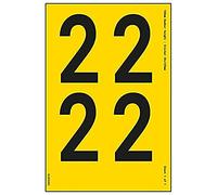 V Safety One - Foglio numerico 2-54 mm, 300 x 200 mm, in vinile adesivo giallo