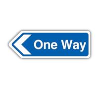 V Safety One Way Arrow Left - Segnale a forma di freccia 450 x 150 mm, 2 mm, in plastica rigida super resistente