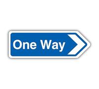 V Safety One Way Arrow Right - Cartello a forma di freccia 450 x 150 mm - Vinile autoadesivo