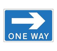 V Safety One Way Arrow Right - Segnale di sicurezza, 450 x 300 mm, 3 mm, in alluminio composito riflettente