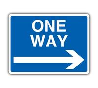 V Safety One Way - Segnale di sicurezza con freccia destra, 600 x 450 mm, 3 mm, in alluminio composito