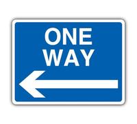 V Safety One Way - Segnale di sicurezza con freccia sinistra, 300 x 225 mm, in alluminio composito riflettente RA1 da 3 mm