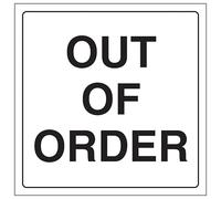 V Safety Out Of Order 150 x 150 mm - 2 mm cartello di sicurezza in plastica rigida super resistente