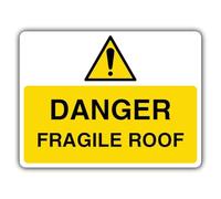 V Safety Photoluminescent Danger Fragile Roof - Triangolo esclamativo - Segnale di sicurezza paesaggistico - 300 x 225 mm - vinile autoadesivo - bagliore standard