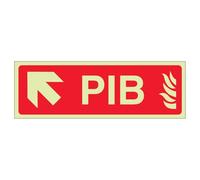 V Safety PIB Arrow Up/Left 450 x 150 mm - Glow In The Dark Vinile Autoadesivo Locale Infomation Box Cartello di Sicurezza