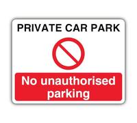 V Safety Private Car Park No Unauthorised Parking Safety Sign - 600 x 450 mm - RA2 riflettente 3 mm alluminio composito