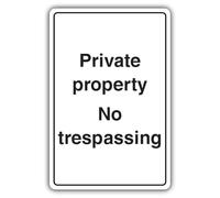 V Safety Private Property No Trespassing Safety Sign - 400 x 600 mm - Glow in the Dark 1 mm plastica rigida