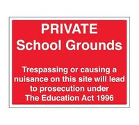 V Safety Private School Grounds 300 x 200 mm - 3 mm cartello di sicurezza in alluminio composito