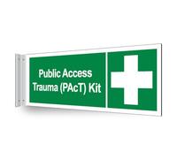 V Safety Public Access Trauma (PAcT) Kit - Cartello per corridoio 450 x 150 mm - 3 mm segnale di sicurezza palboard per interni