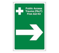 V Safety Public Access Trauma (PAcT) Kit di pronto soccorso freccia destra 300 x 400 mm - vinile autoadesivo