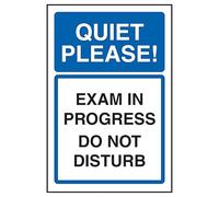 V Safety Quiet Please! Exam In Progress Do Not Disturb 100 x 150 mm - 1 mm cartello di sicurezza in plastica rigida