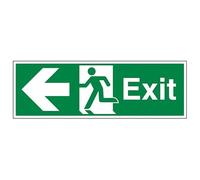 V Safety Safe Condition Exit - Exit Arrow Left - Cartello di sicurezza in vinile autoadesivo 900 x 300