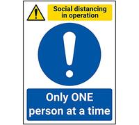 V Safety SD In Operation - Adesivo in vinile con scritta "Only One Person At A Time", 150 x 200 mm