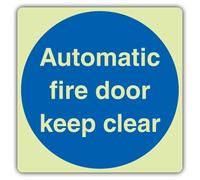 V Safety - Segnale di sicurezza fotoluminescente automatico per porta antincendio e scritta Keep Clear, 80 x 80 mm, in vinile autoadesivo, bagliore standard