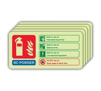 V Safety - Segnale di sicurezza fotoluminescente BC Powder - Segnale di sicurezza paesaggistico - 180 x 90 mm - Plastica rigida da 1,2 mm - Triple Glow