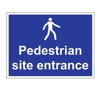 V Safety Segno di sicurezza in vinile autoadesivo con scritta "Mandatory General - Pedestrians site entred", 900 x 300 x 300