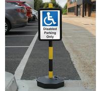V Safety Temporary Signpost - Disabled Parking Only segnale di sicurezza - 210 x 297 mm (A4) - 2 mm plastica rigida - personalizzato