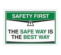 V Safety The Safe Way Is The Best Way 600 x 400 mm - 3 mm cartello di sicurezza in alluminio composito