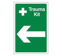 V Safety Trauma Kit freccia sinistra 400 x 600 mm - Glow in the Dark 1mm plastica rigida