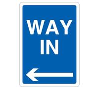 V Safety Way In - Arrow Left 210 x 297 mm (A4) - Cartello di sicurezza in plastica rigida da 1 mm