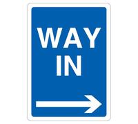 V Safety Way In - Arrow Right 210 x 297 mm (A4) - Cartello di sicurezza autoadesivo in vinile