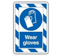 V Safety Wear Gloves - ExtraViz 250 x 350 mm - Cartello di sicurezza autoadesivo in vinile