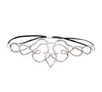 V Shape Forehead Chain Headband Hair Jewelry for Women Party Headband Wedding Accessories per la moda(Silver 1)
