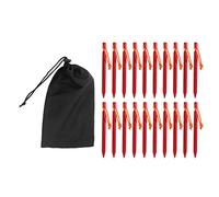 V Shape Heavy Duty Tent Stakes, Aluminum Alloy Camping Pegs, 18 cm Triangular Windproof Tent Stakes with Rope for Secure Outdoor Setup in Sand Grass Dirt (Rossa)