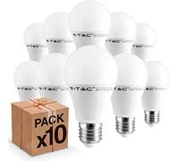 V-TAC 10 x Lampadine (pack da 10) LED E27 8,5W Bulb A60-806 lumen - 6500K (Bianco Freddo)