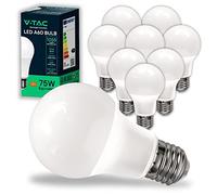 V-TAC 10x Lampadine LED A60 con Attacco E27 potenza 10.5W (Equivalenti a 75W) - Lampadine di Nuova Generazione - 1055 Lumen - Massima Efficienza e Risparmio Energetico - 3000K Luce Bianca Calda