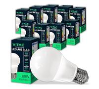 V-TAC 10x Lampadine LED con Attacco E27 8,5W (Equivalenti a 60W) A60 - Lampadine di Nuova Generazione - 806 Lumen - Massima Efficienza e Risparmio Energetico - 4000K Luce Bianca Naturale