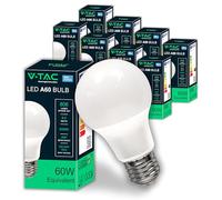 V-TAC 10x Lampadine LED E27 - [ Alta Efficienza 8,5W ] - A60 - (Equivalenti a 60W) - Lampadine di Nuova Generazione a Risparmio Energetico - 806 Lumen - Luce Bianca Naturale 4000K