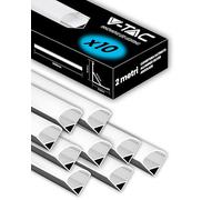 V-TAC 10x Profili Angolari da 2 METRI per Strisce Led - (20 Metri Totali) - Profili per Strisce LED in Alluminio con Copertura Satinata - Colore Argento - Angoli 21,3 x 15,8mm