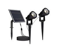 LAMPADA CON PICCHETTO 2X1.2W B.CALDO CON PANNELLO SOLARE NERO IP65 VT-11031 -LED20488 V-TAC